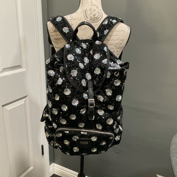 PINK BY VS SEQUINS POLKA DOT BACKPACK - Picture 9 of 9